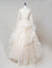 Long Wedding Dress, Ball Gown Wedding Dress, Organza Wedding Dress, Long Sleeve Bridal Dress, Applique Wedding Dress, Custom Made Wedding Dress, LB0243