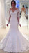 Long Wedding Dress, Lace Wedding Dress, Beading Wedding Dress, Sexy V-Back Bridal Dress, Long Sleeve Wedding Dress, Applique Wedding Dress, LB0688